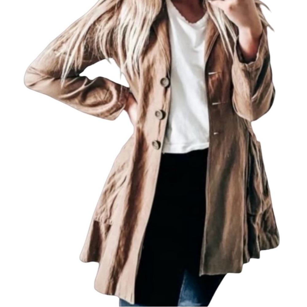Cabi Tan Steampunk Treasure Hunter Cargo Pocket Swing Coat Jacket 840 Sz Medium